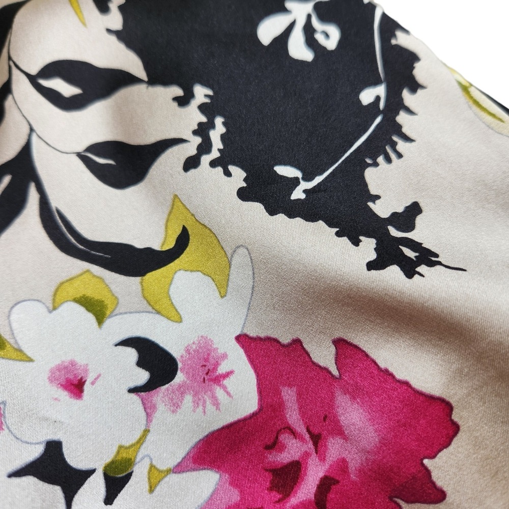 DAVID MEISTER Size 8 Floral Silk Spandex Multicolor Sleeveless V Neckline Dress - Picture 9 of 15